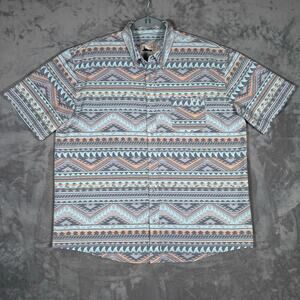 Huk Kona Performance Fishing Shirt XL Tribal Geo Short Sleeve